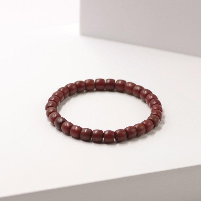 Bodhi Root，Bracelet Bead，Ancient method of cinnabar dyeing